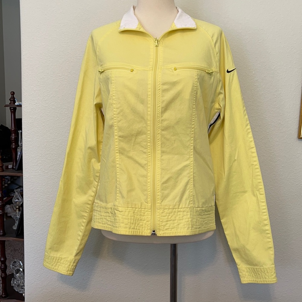 Nike lightweight jacket yellow with side stripes